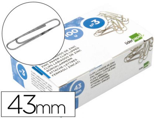 Clips liderpapel labiados n.3 42 mm caixa de 100 unidades , Liderpapel , 2305 , 8423473023055